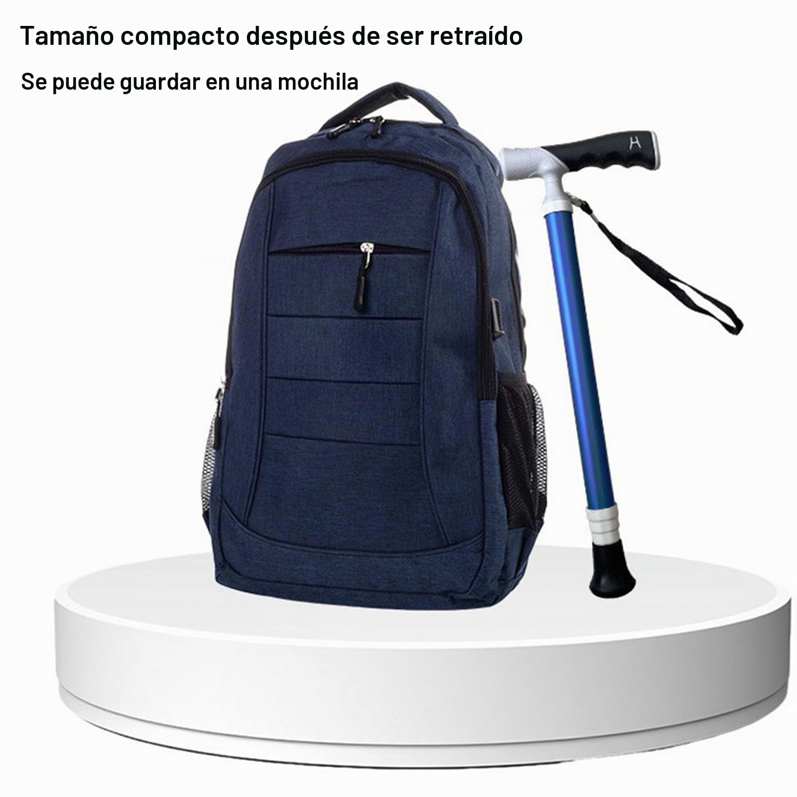 Bastones de Senderismo nórdicos Altura de 3 Posiciones Ajustables Bastones Plegables de diseño de Viaje Compacto para Equipo de mochilero(1PC)