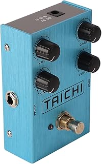 Pedal de Acionamento de Efeitos de Guitarra Elétrica, Layout de Botão Compacto Overdrive Pedal de Guitarra Multifuncional Estrutura Estável para Desempenho de Guitarra (AN 38 Azul Claro)