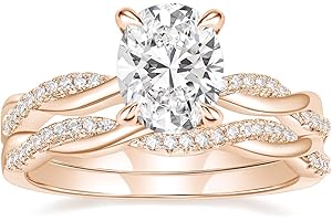 Oval Cut Cubic Zirconia Engagement Ring with Twisting Pave Band