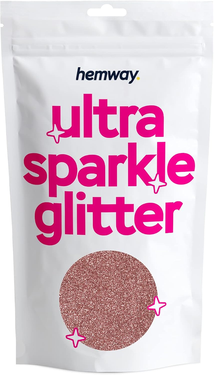 Hemway Premium Ultra Sparkle Glitter Multi Purpose Metallic Flake for Nail Art, Cosmetic Graded, Makeup, Festival, Party, Hair, Body and Eyes 100g / 3.5oz - Rose Gold : Beauty & Personal Care