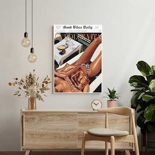 Miniatura 5 de Arte de pared de periódico de Nueva York, vintage de los años 60, pósteres estéticos de moda preppy para ambiente de playa, arte trippy, impresiones