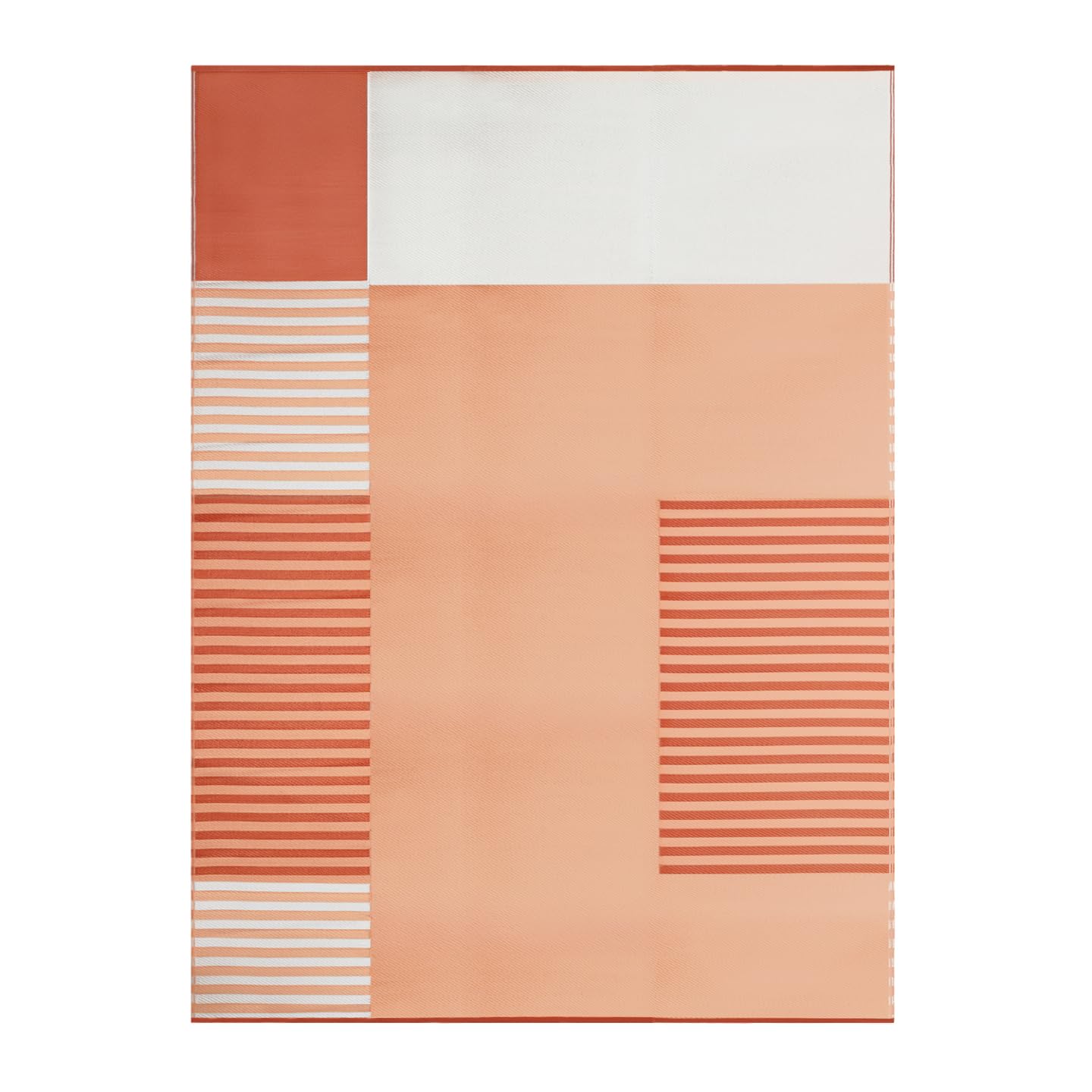 IDMarket - Tapis extérieur GEOMETRIQUE Terracotta 270 x 370 CM