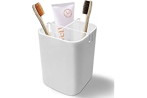 4 Toothbrush Holder: Wall-Mounted Toothbrush Organizer Storage Stand with Detachable Cups