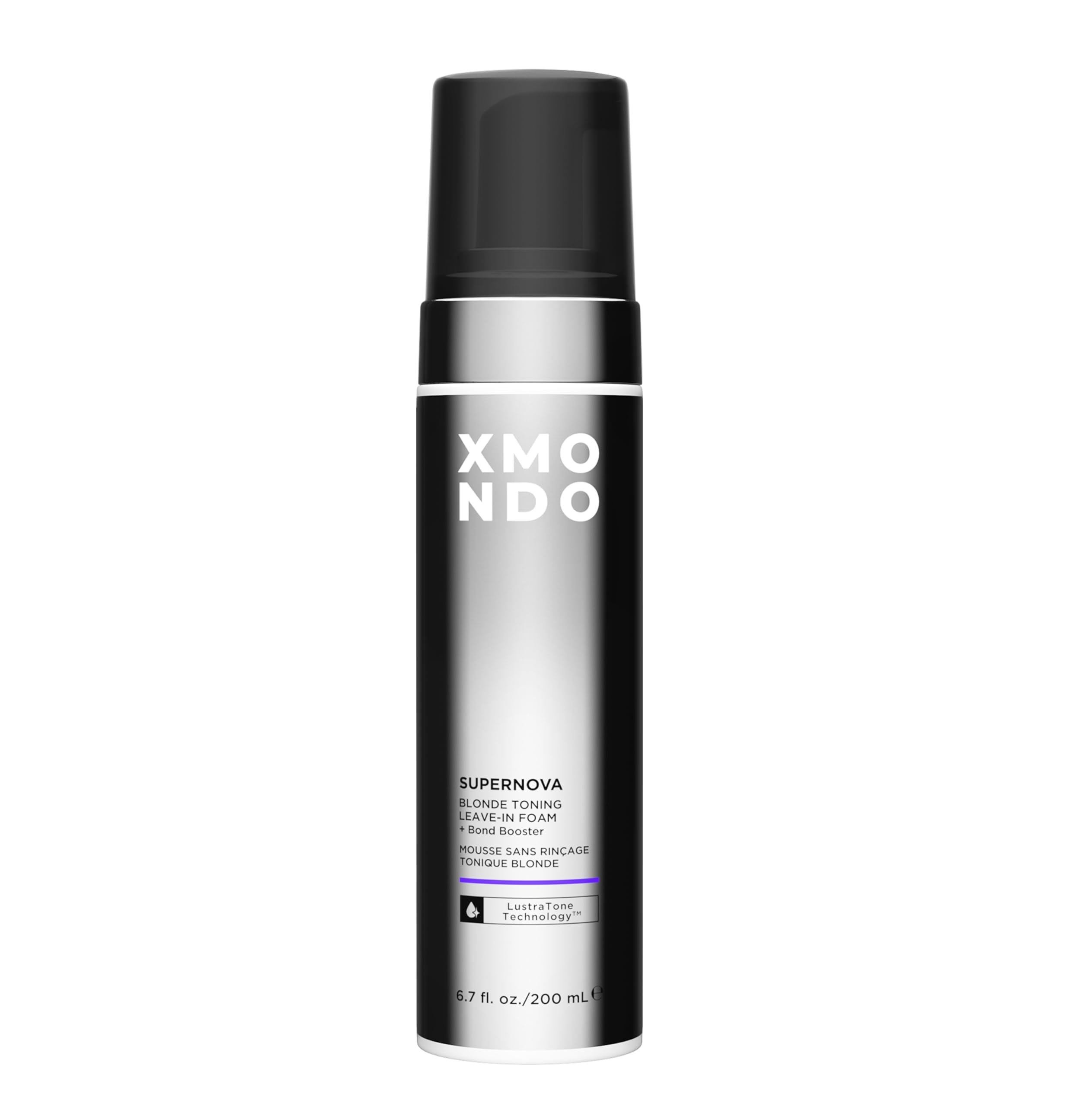 XMONDO Hair Supernova Blonde Toning Leave-In Foam, Vegan Formula Hair Toner Foam for Reducing Brassy and Yellow Tones on Blonde, Highlighted, and Gray Hair Colors, 6.7 Fl. Oz