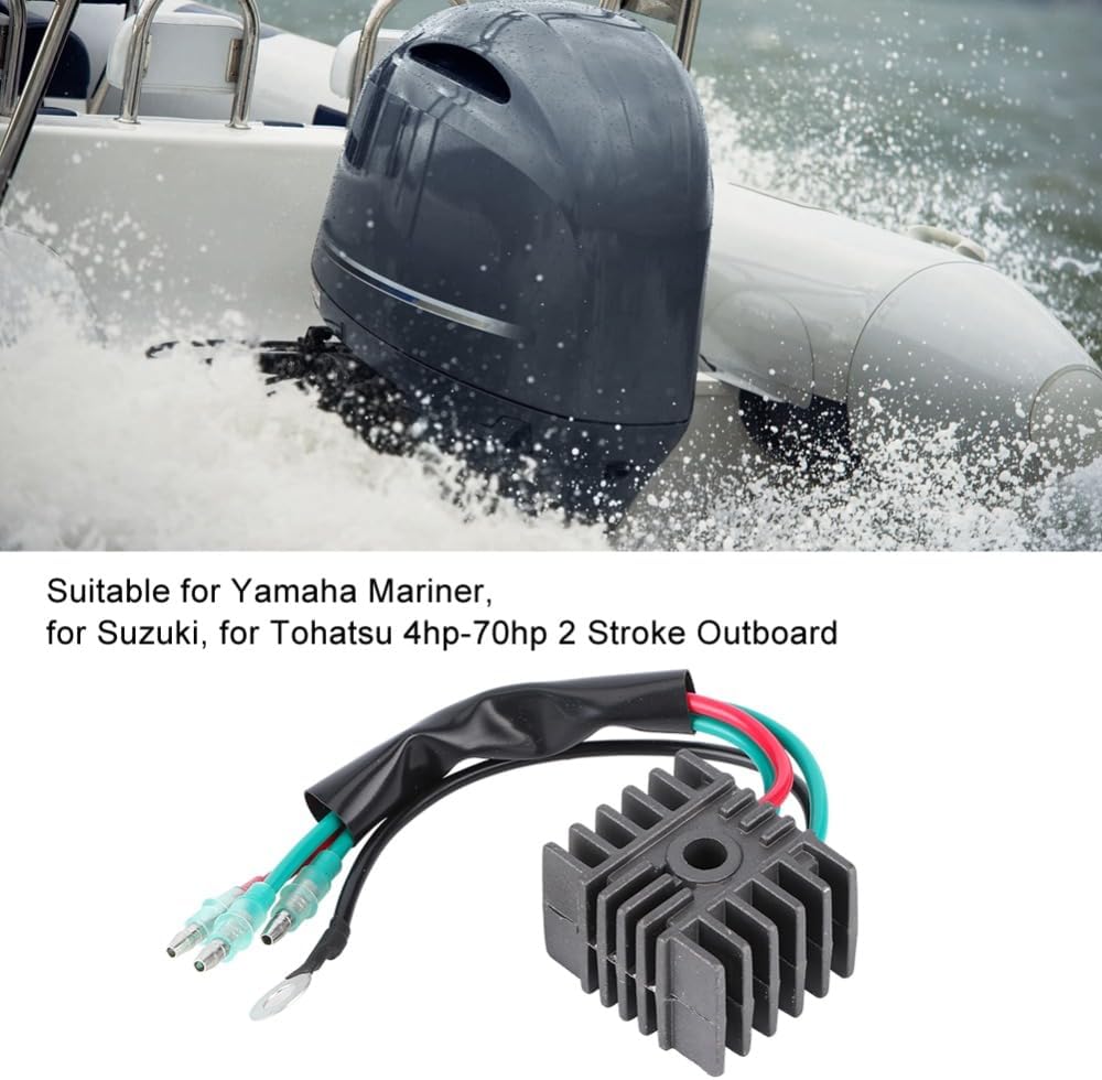 Aluminum Alloy Rectifier Regulator Replacement Part for Yamaha Mariner 4hp-70hp 2 Stroke Outboard 6F5-81960-00 Compatible For Suzuki Tohatsu