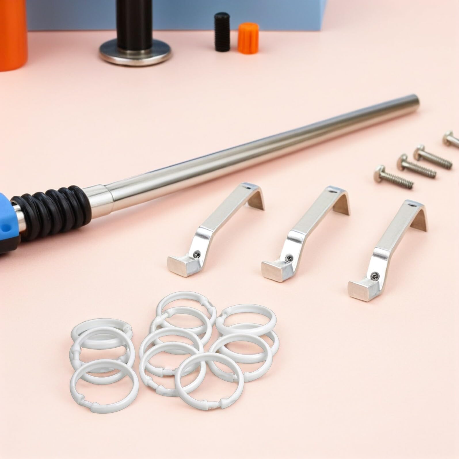BESTYASH 55 Pezzi Anelli per Doccia Trasparenti Ganci in Plastica Rotondi con Chiusura Scatto Resistenti per Tende Pesanti Compatibili con Standard e Curve Accessori Bagno