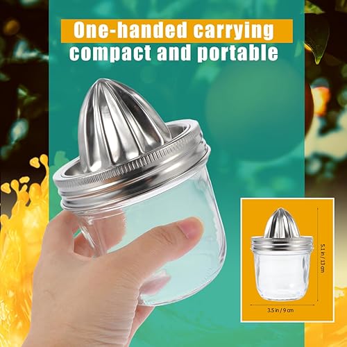 Miniatura 3 de Exprimidor manual de latas Mason de acero inoxidable, exprimidor de cítricos para el hogar, material de cocina, fácil de limpiar, diseño de ahorro