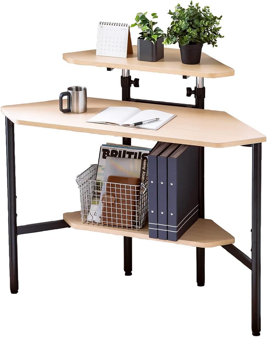 ホワイト 木目調 オープンシェルフ付きデスク 楽天市場】パソコン