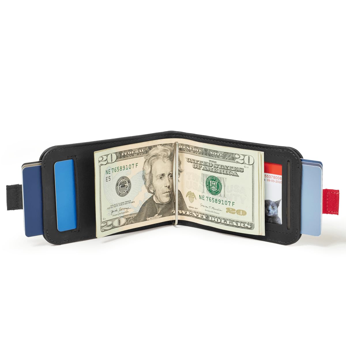 Distil Union Wally 5.0 with MagLock | RFID Leather Bifold Wallet with Money Clip & MagLock | Slim, Minimalist Billfold, Schwarz, small