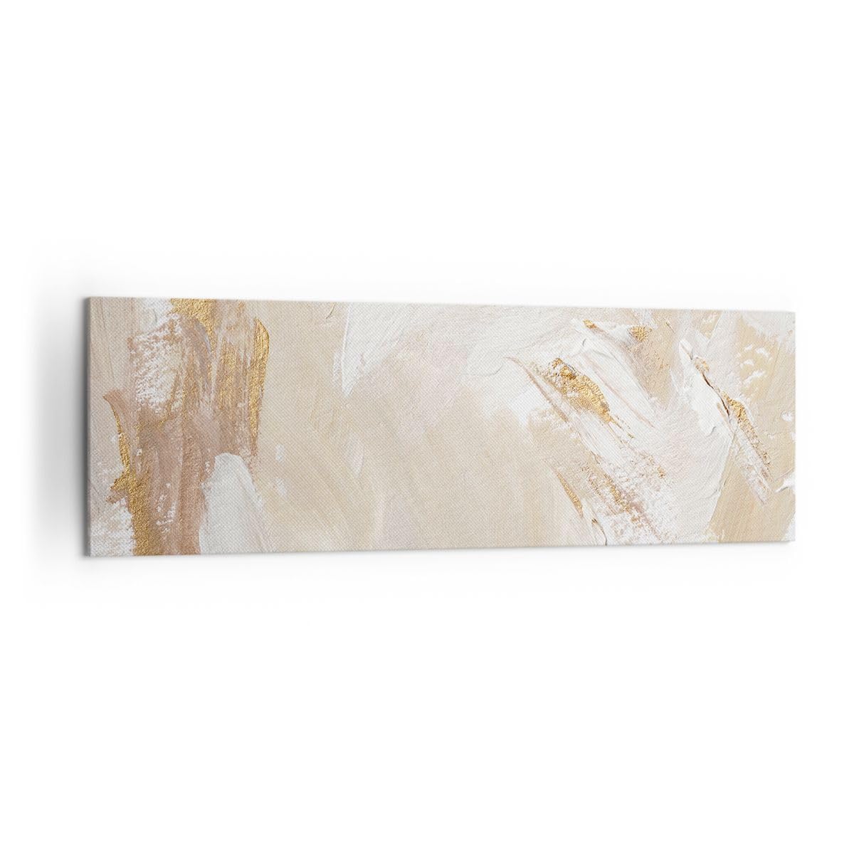 ARTTOR Bilder auf Leinwand 160x50cm Wandbild Abstrakt Pastell - 5371 | Hell Element Minimalistisch Panorama Groß XXL Wanddekoration Wohnzimmer Schlafzimmer Wand Kunstdruck Wandkunst ARTTOR