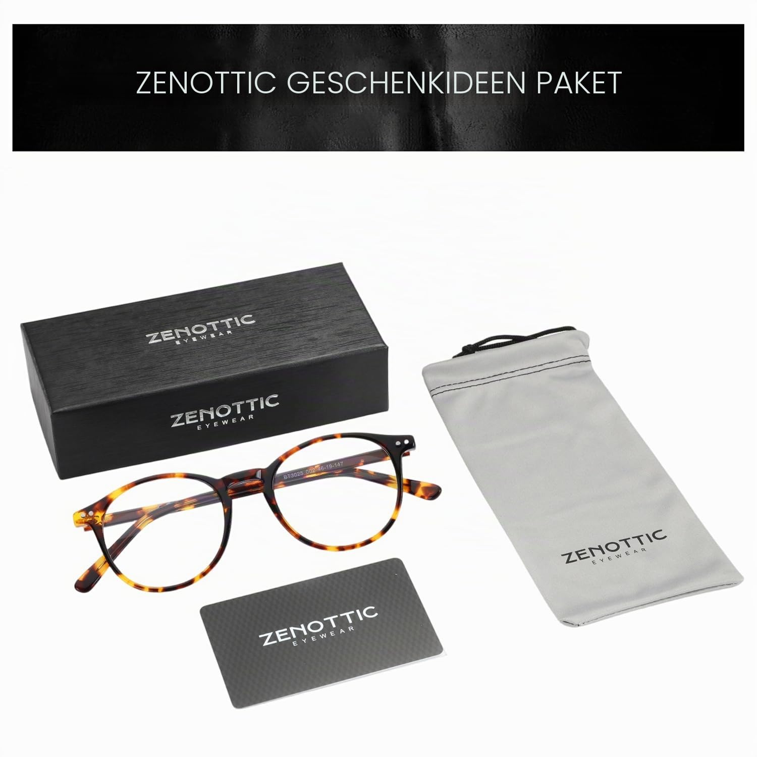 ZENOTTIC Vintage Runden Brillenrahmen Nerdbrille Ohne Sehstärke Retro Klare Linse Gläser für Damen und Herren