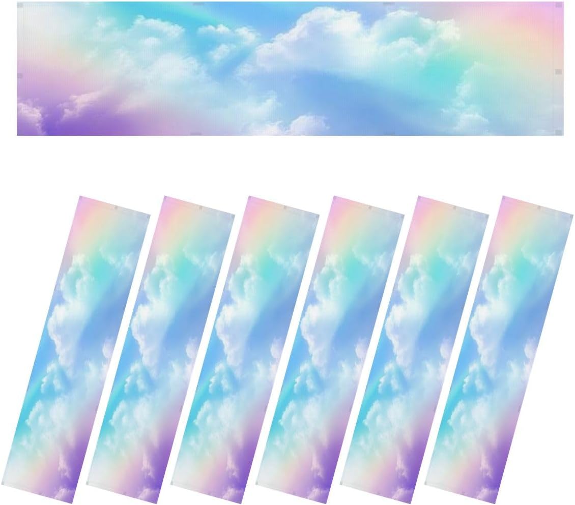 Fluorescent Light Covers for Ceiling Lights Sweet Pastel Sky Clouds Colorful Easy to Install Magnetic Light Filter for Classroom Office Hospitals School Home Decor