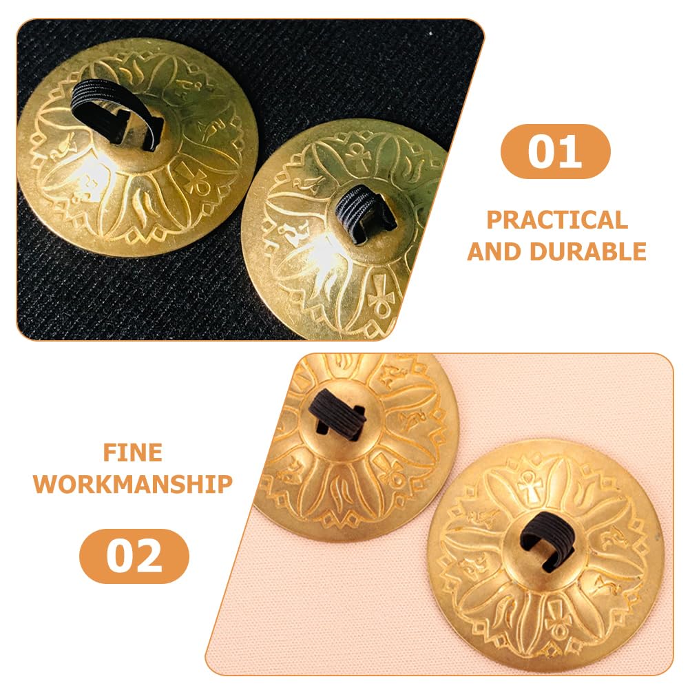 Amosfun Zills, 2 paia di bacini per dita per il pollice, strumento per le dita, bacino, bacino per le dita, bacino, bacino per le dita, piccolo bacino in rame, abbigliamento penetrazione bambino