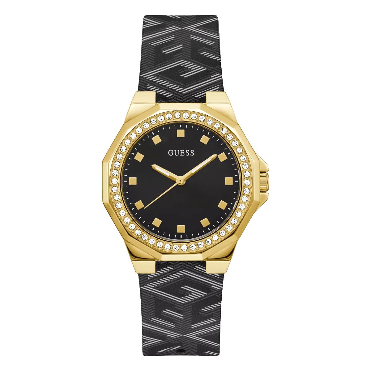 GUESS Silicone Women 38Mm Analog Watch - Black Strap Black Dial Gold Tone Case, Multi-Color Band (B0CH3VNR6K) Amazon Price History, Amazon Price Tracker