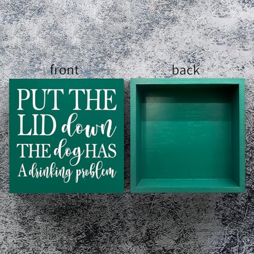 Funny-Bathroom-Quotes-Sign-Bathroom-Dog-Decor-for-Shelves-Humor-Toilet-Sign-Decorations-for-Home-Bedroom-Bathroom-Dining-Room-Tabletop-Bookshelf-5-X-5-Inch-Green Funny Bathroom Quotes Sign Bathroom Dog Decor for Shelves Humor Toilet Sign Decorations for Home Bedroom Bathroom Dining Room Tabletop Bookshelf 5 X 5 Inch Green