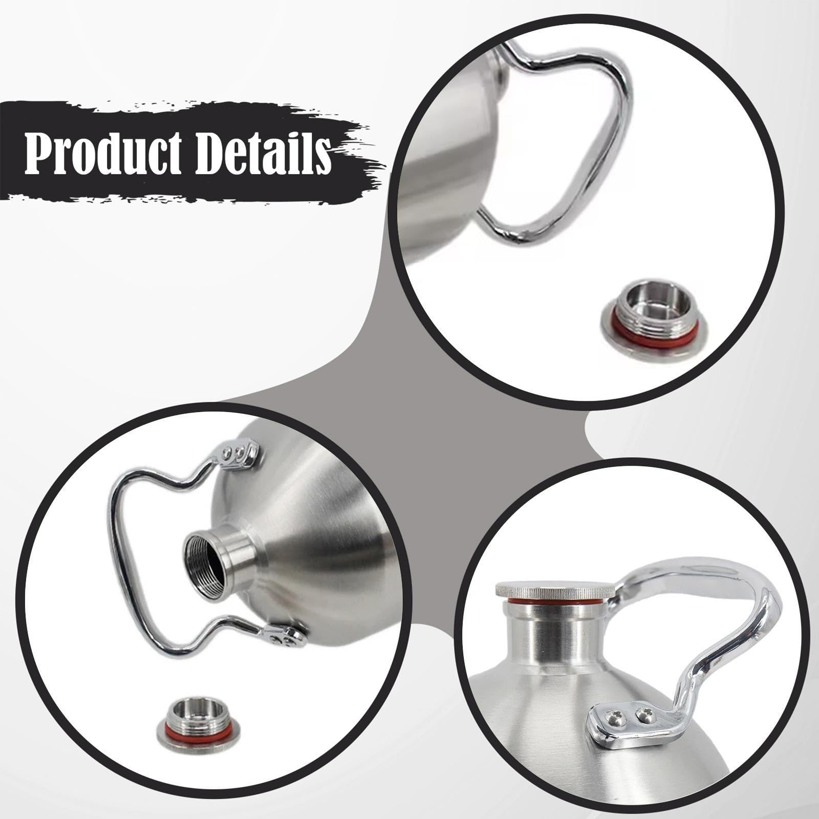 Barril de Cerveza de Acero Inoxidable 304, Kit de Accesorios para Elaboración Casera con Asa, Mantiene la Temperatura- 3.6l