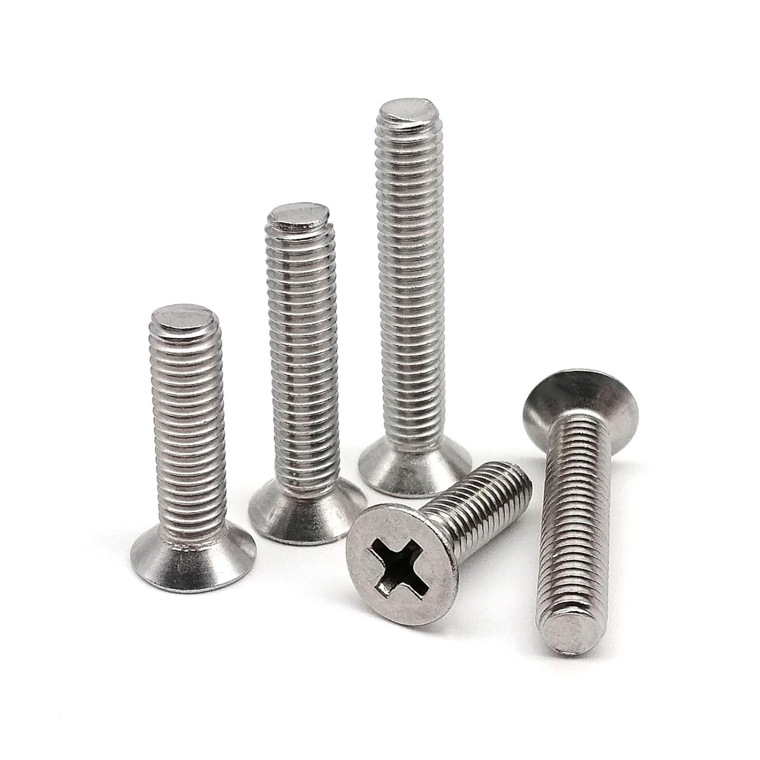 Flat Head Machine Bolts, 50pcs M2.5 M3 304 Stainless Steel Cross Flat Countersunk Head Screw Bolt(50mm,M2.5)