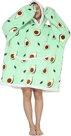 Warm Lounge Wear GoodtoU Wearable Blanket Hoodie For Kids & Adults - Oversized Plush Hooded Blanket Sweatshirt Holiday Gift