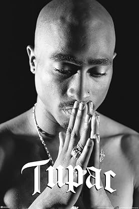 Pôster Tupac 2Pac Praying Hip Hop Music Rapper 90s Rap 2 Pac Posters For Bedroom Cool Wall Art Print Poster 12x18 por Papel — capa do álbum