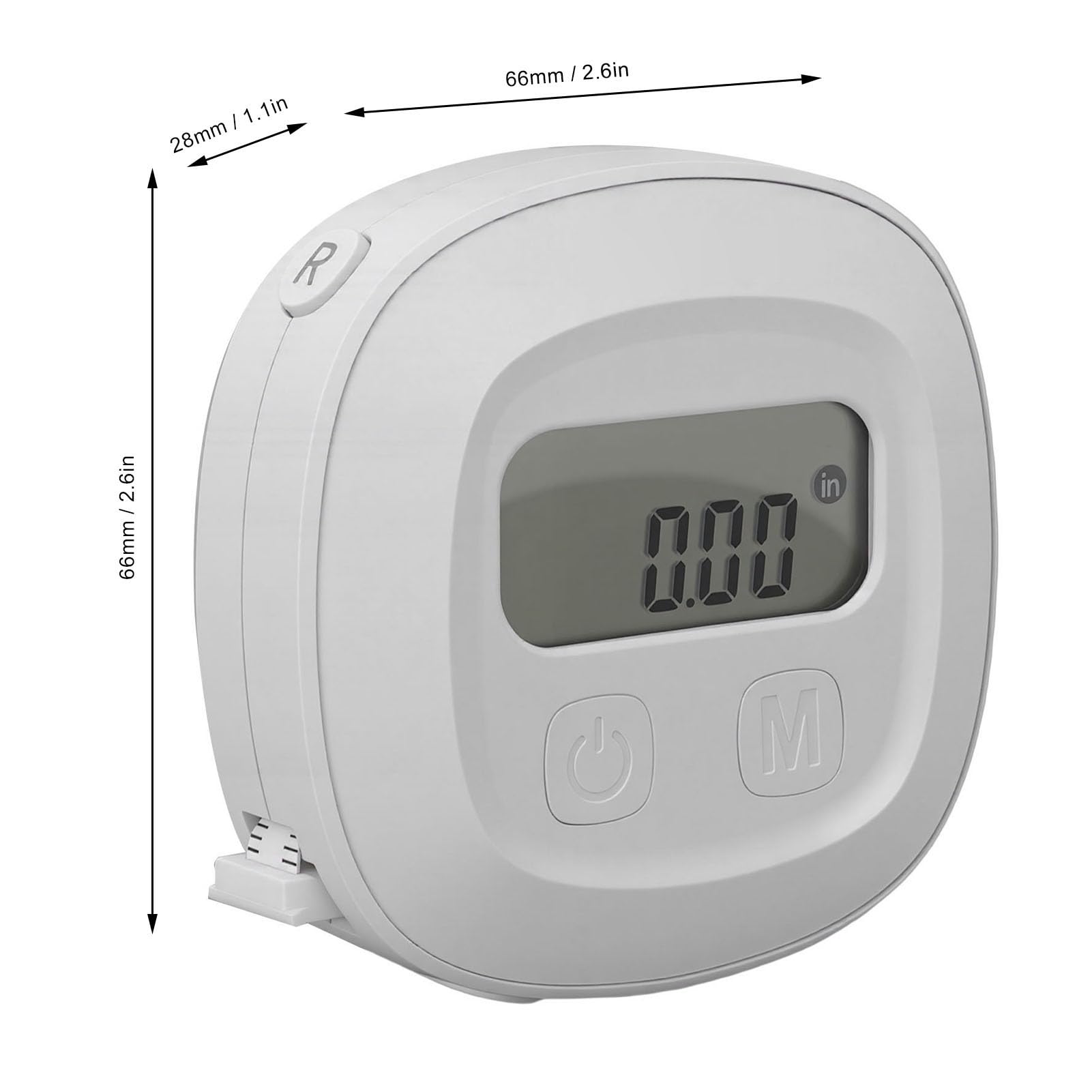Cinta Métrica Inteligente con, Pantalla LED de Retracción Automática, Cinta Digital Portátil con Gancho de Bloqueo Automático para Seguimiento del Tamaño de la Pierna, el Brazo