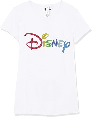 Disney Little, Big Logo Multicolor Camiseta de manga corta para Niña, Ropa de Ni