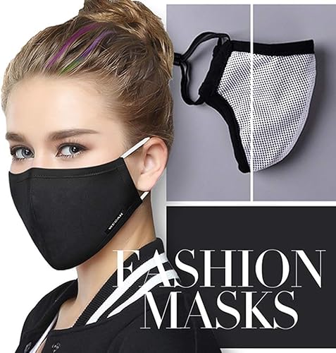 Tvoip Máscara de estilo moderno en la boca, antipolvo, filtro de carbón activado, máscara de mufla bucal (una máscara + 2 filtros), máscara facial