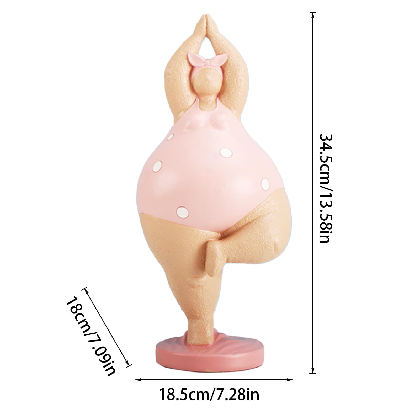 Statua di yoga, statuetta in resina con donna grassa, decorazione | artistica da tavolo per yoga, ornamento da scrivania, scaffale, soggiorno, camera da, ufficio, angolo meditazione