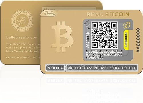 Miniatura 2 de Ballet Paquete de 3 Bitcoin real, edición dorada, la tarjeta de almacenamiento en frío de criptomonedas más fácil, cartera de hardware de