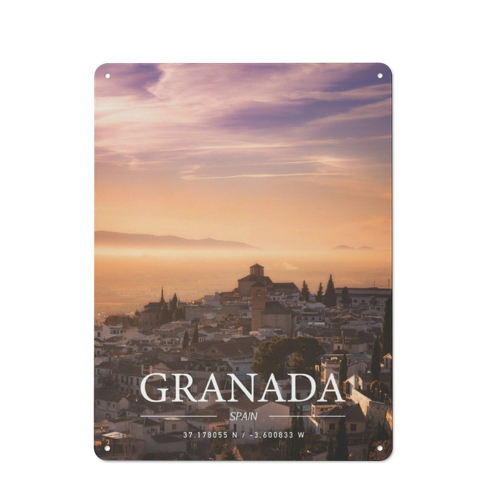 Junmoney Granada 40X30cm Retro Metal Sign With For Man Cave Or Games Room, Tin Sign Wall Decor For Games Rooms And Man Caves