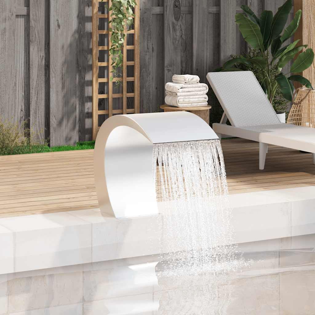 Fuente Cascada para Piscina Acero Inoxidable 45x30x60cm Fuente Estanque