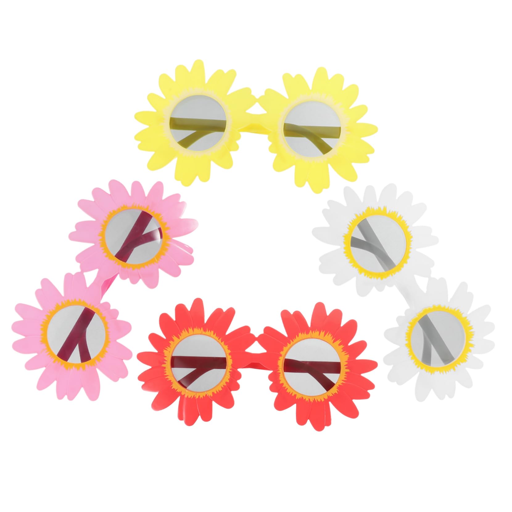 BESPORTBLE Sunflower Sunglasses for Party 4pcs Funny Glasses Round Cosplay Lightweight Durable Unique Shape Perfect for Dance Bar Beach Party
