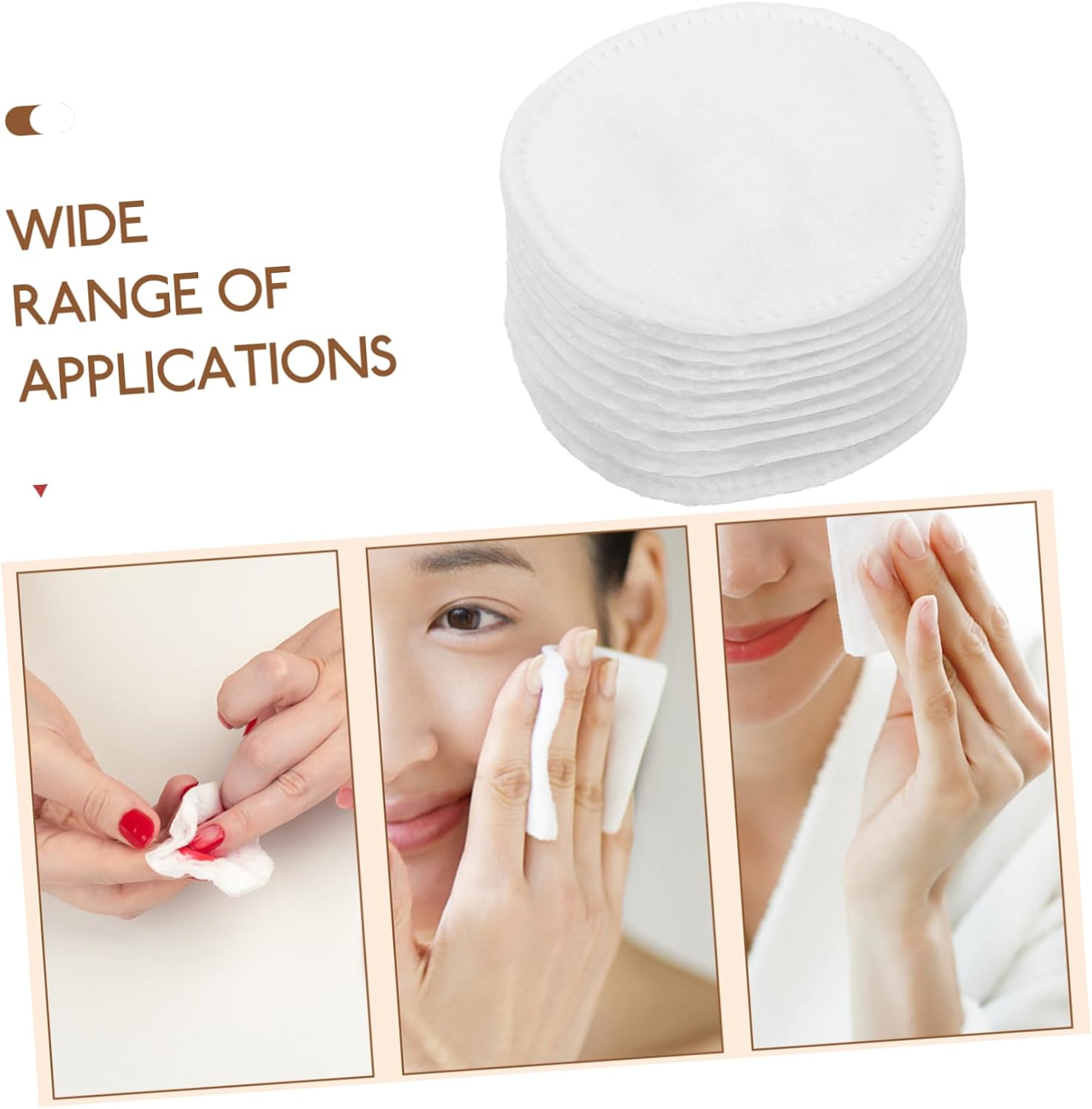 Ipetboom 600pcs Facial Makeup Remover Pads Cotton Rounds for Face Non-irritating Odorless for Skincare