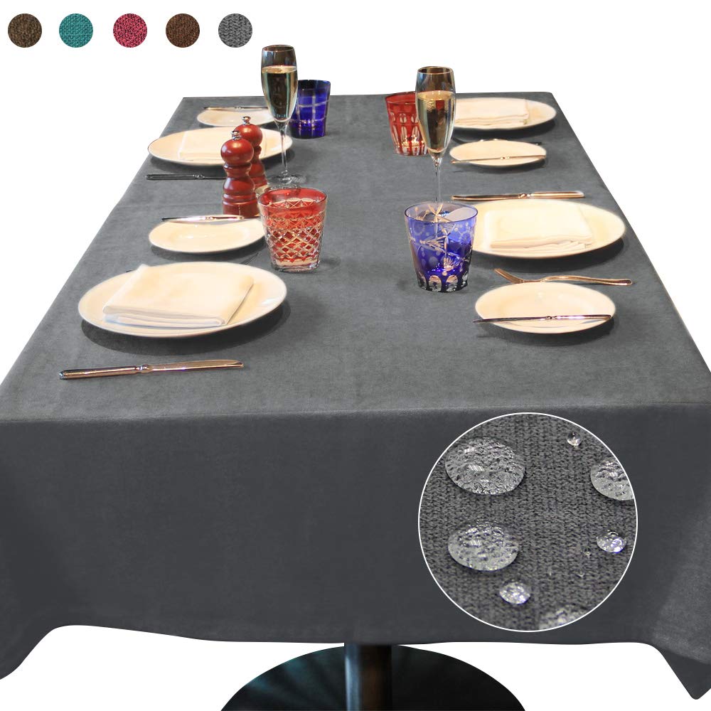 Sponsored Ad - BALCONY & FALCON Rectangle Tablecloth Washable Wrinkle Resistant and Water Proof Table Cloth Decorative Linen Fabric Tablecloths for Dining Parties Kitchen Wedding and Outdoor Use (Gray, 57x118)