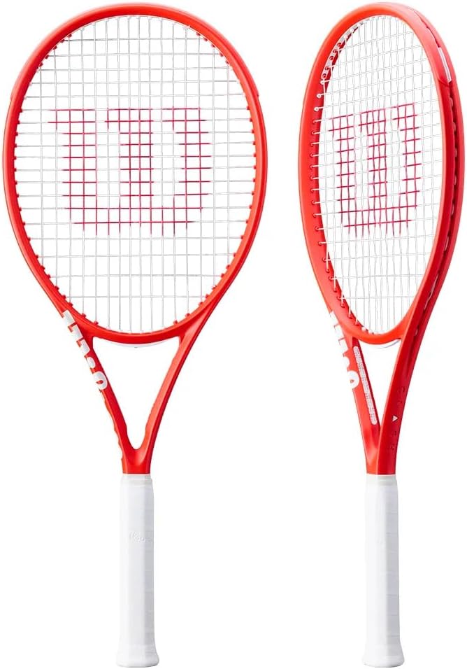Wilson Clash 100 V3 Reverse Adult Performance Tennis Racket - Grip Size 1-4 1/8", Strung with Sensation 16 Natural at Mid Range Tension