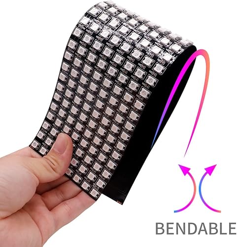 Miniatura 5 de WS2812B RGB LED Digital Flexible Panel de luz direccionable individualmente WS2812 8X8 16X16 8X32 Módulo LED Matriz Pantalla DC5V (paquete de 2 8 x