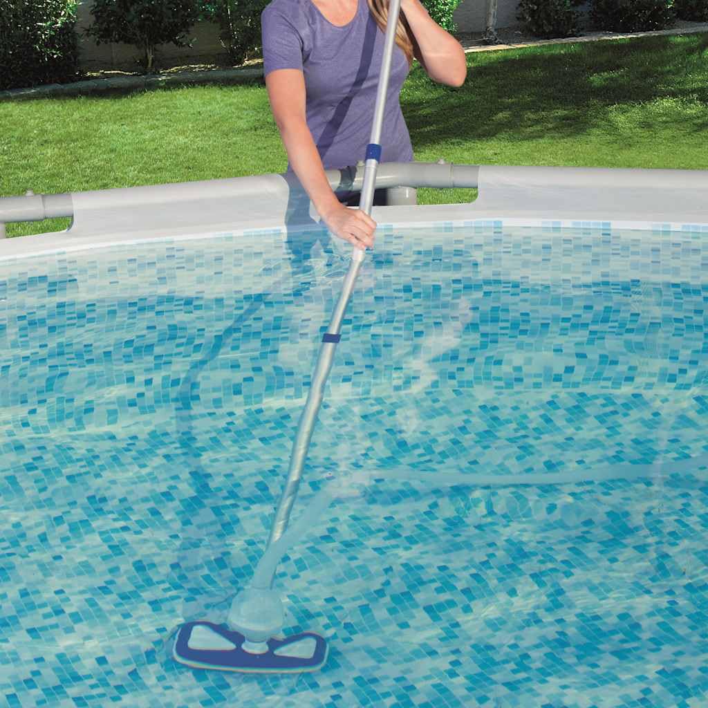 Flowclear Deluxe 58237 - Set di pulizia per piscina, con schiumatore per superfici, aspiratore a vuoto e retino, contenitore rimovibile per pompe filtranti a partire da 3028 l/h, per esterni