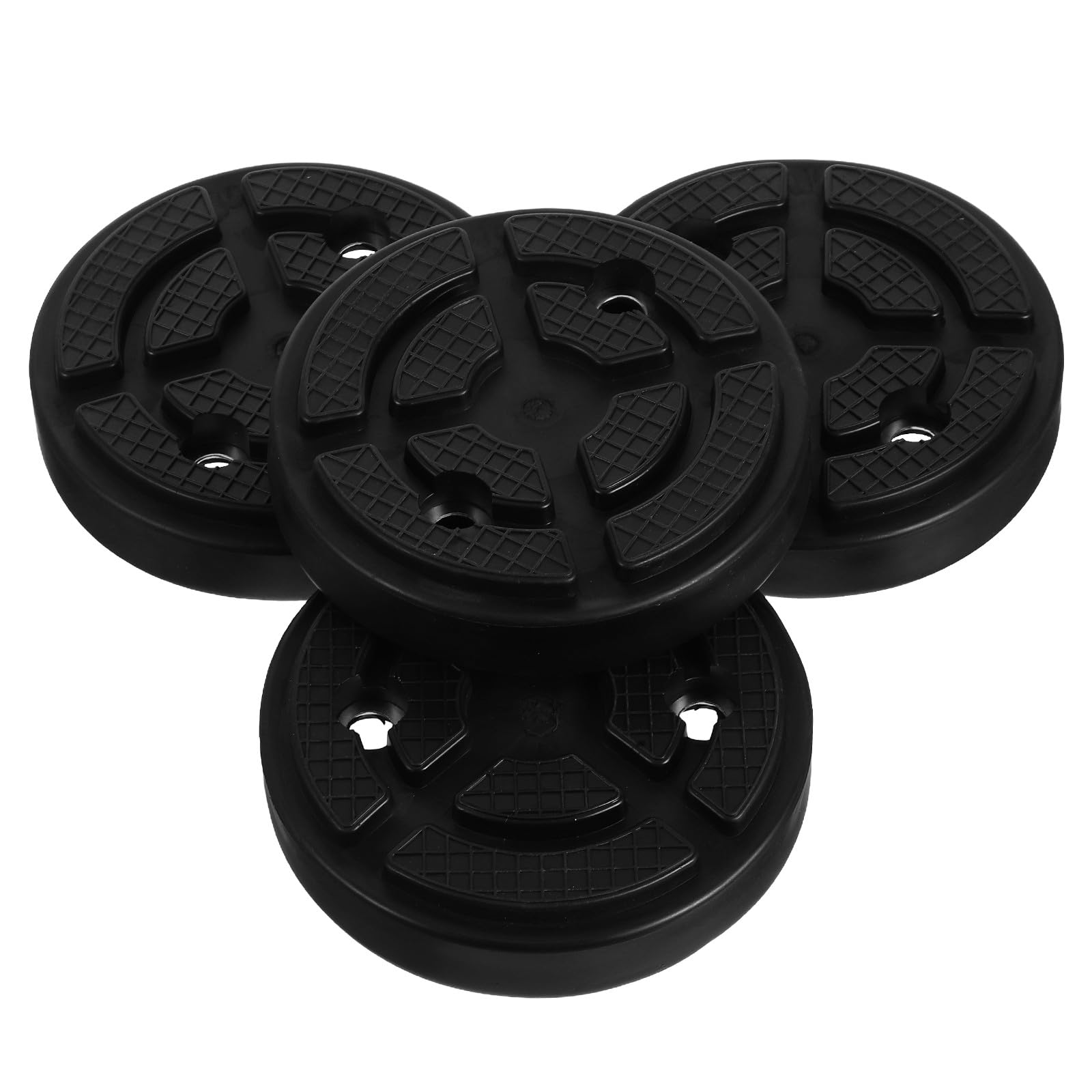 SHINEOFI 4 Almohadillas Elevadoras de Vehículos de Goma Negra para Elevador de Coche, 7cm entre Orificios, 10,8cm Diámetro Interior, Relieve de Presión