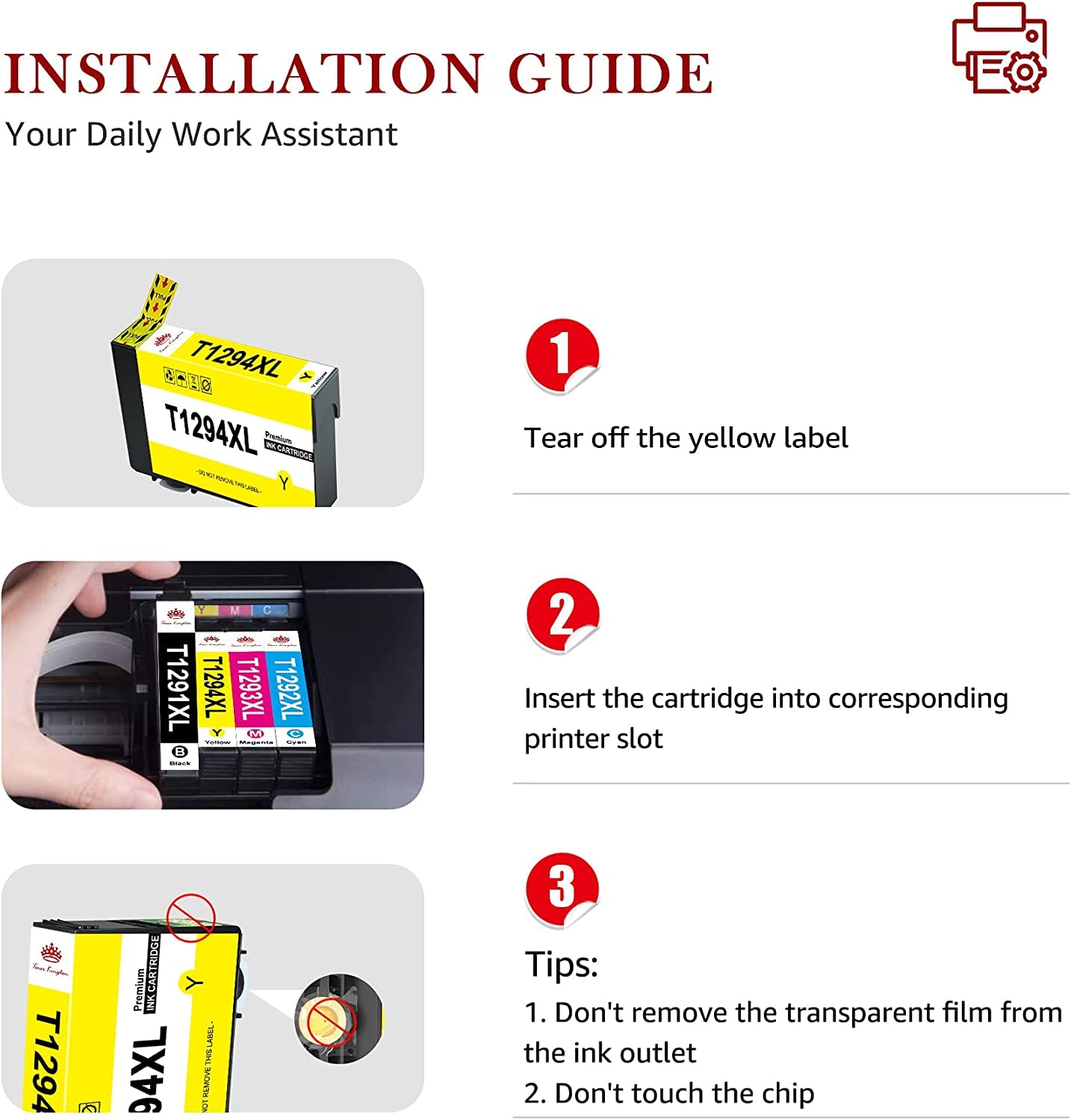Toner Kingdom T1295 Multipack Cartucce Compatibili per Epson T1291 T1292 T1293 T1294 Compatibili per Epson Stylus SX235W SX525WD SX420W Stylus Office BX305F WF-3520 (6Nero 3Ciano 3Magenta 3Giallo)