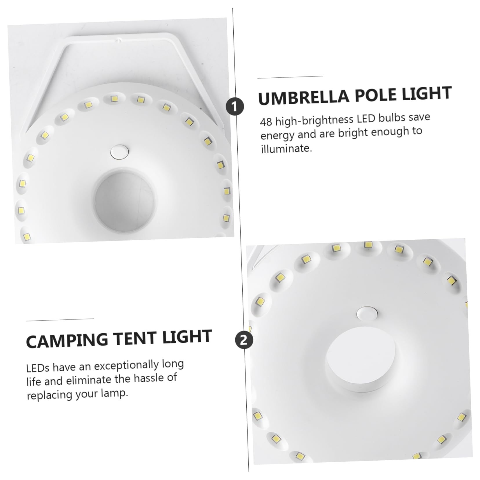 BESPORTBLE 48 Led Camping Lamp Tent Light Bright Umbrella Pole Lighting Energy Efficient for Outdoor Use