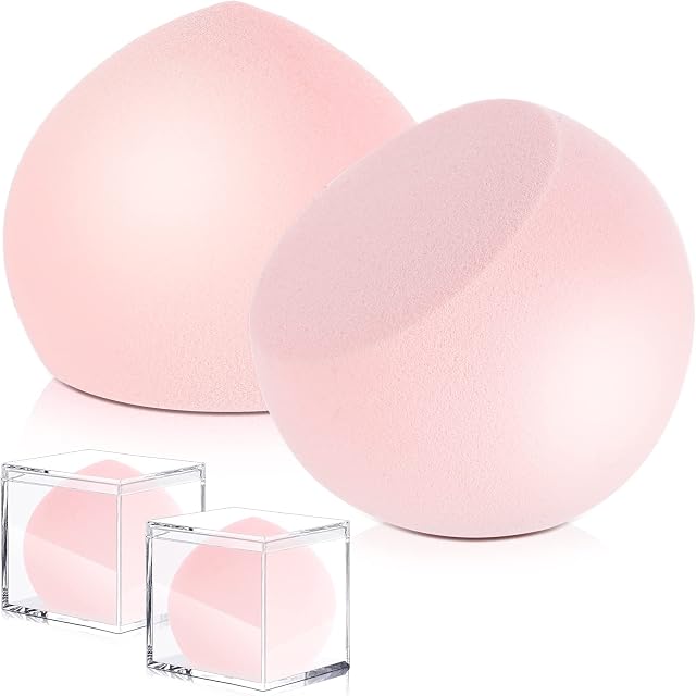 2 Pcs Makeup Sponge, Ultra Soft Makeup Sponge Egg Marshmallow Expanding Spongewith Box Individually Packaged for Liquid Foundation Cream and Cream Lotion