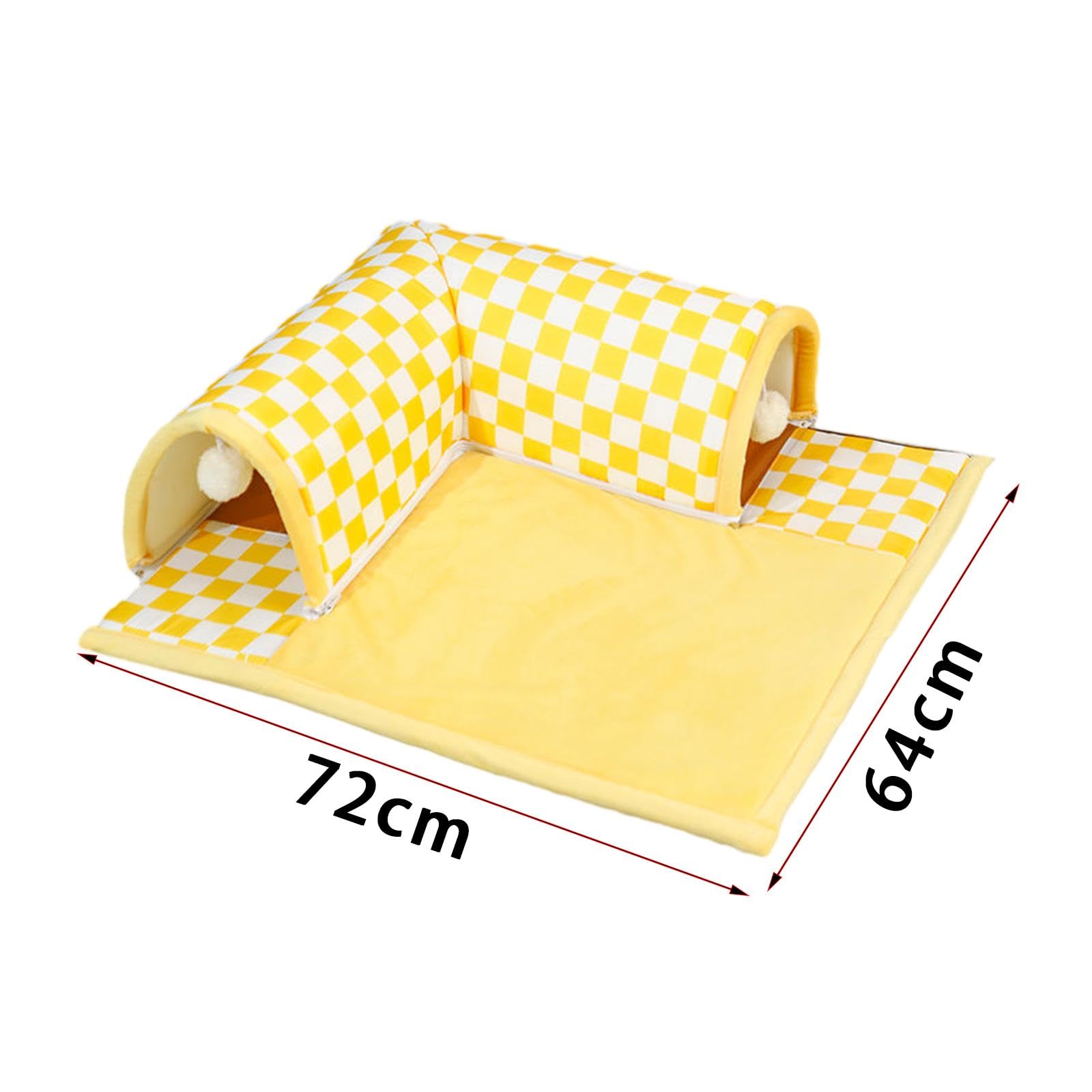 Tunel dla kota Tube Toys zabaw z zabawką do gry w piłkę Plac zabaw dla dzieci Kryjówka Interaktywna zabawka dla kotów domowych Chomik Bunny, L Blue/1235 (Color : XL yellow)