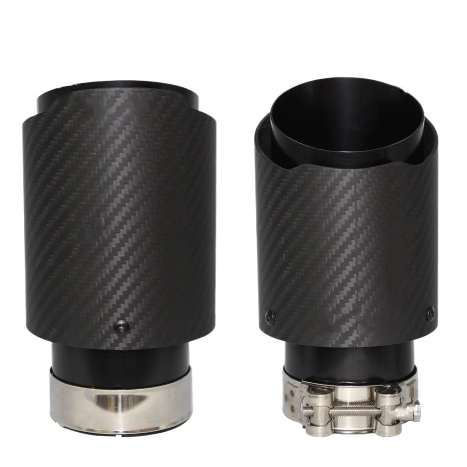Car Silencer Pasuje do samochodu Akrapovic matowa końcówka tłumika z włókna węglowego układ wydechowy tłumiki rurowe dysza uniwersalna prosta nierdzewna czarna(67mm-101mm)