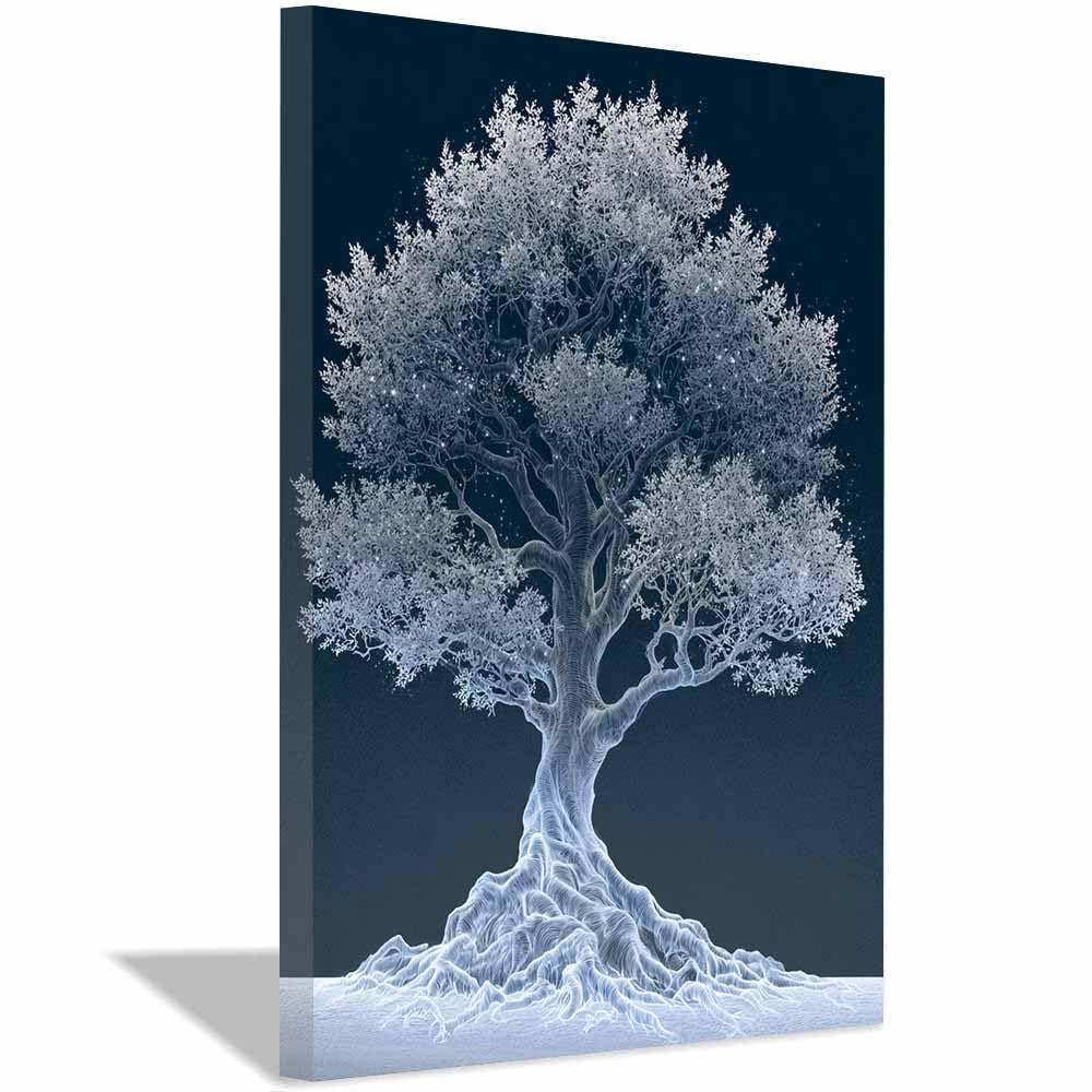 XENIOU Tree Of Life Wall Art Ethereal Spirits tree canvas painting wall art, Living Room Bedroom Hallway Stairs Decoration.(Multicolor)-70x100cm Framed