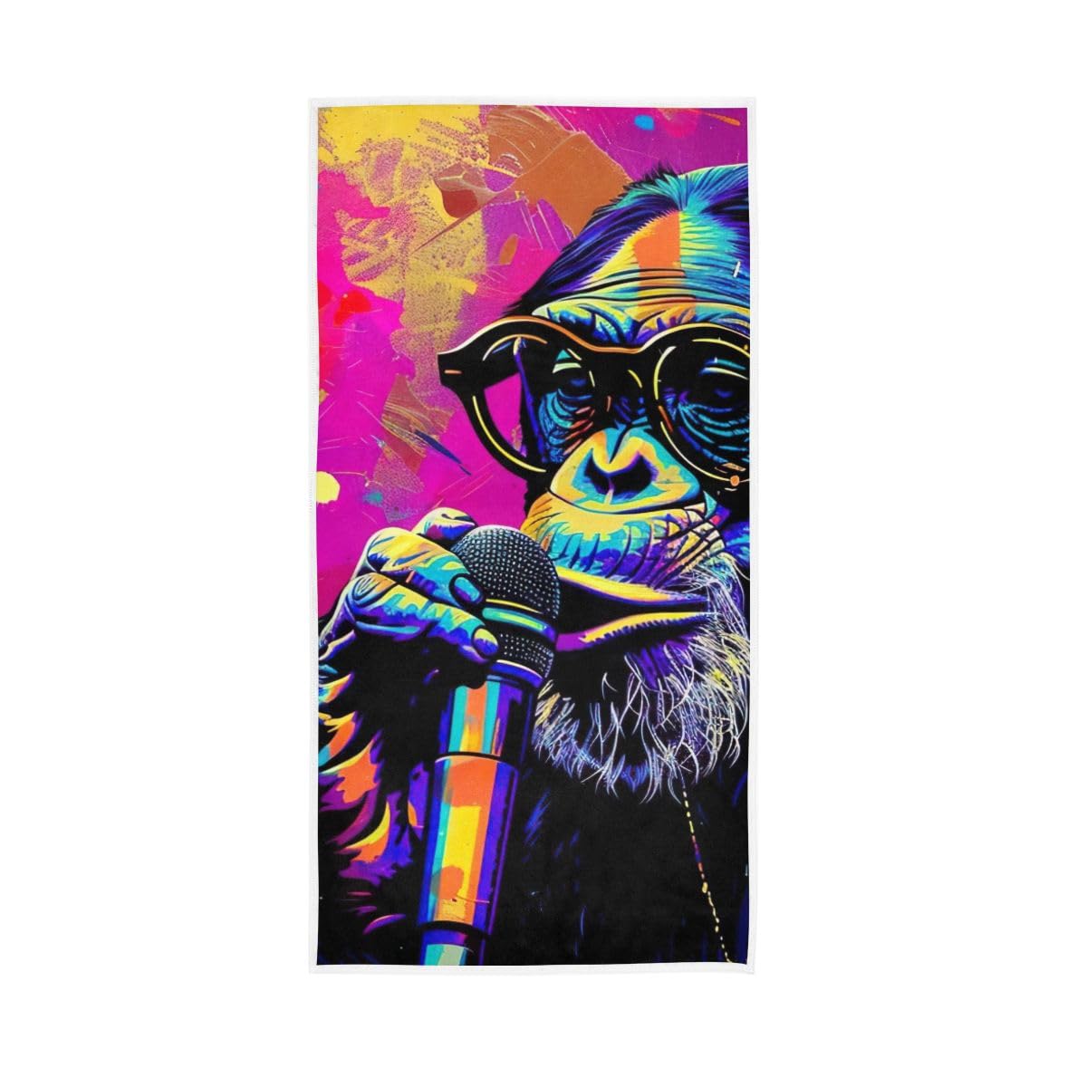 HUYGD Animal Monkey Portrait Hand Towel, Multipurpose Soft Towels for Hand, Face, Hair, Bath 15 x 30 Inches