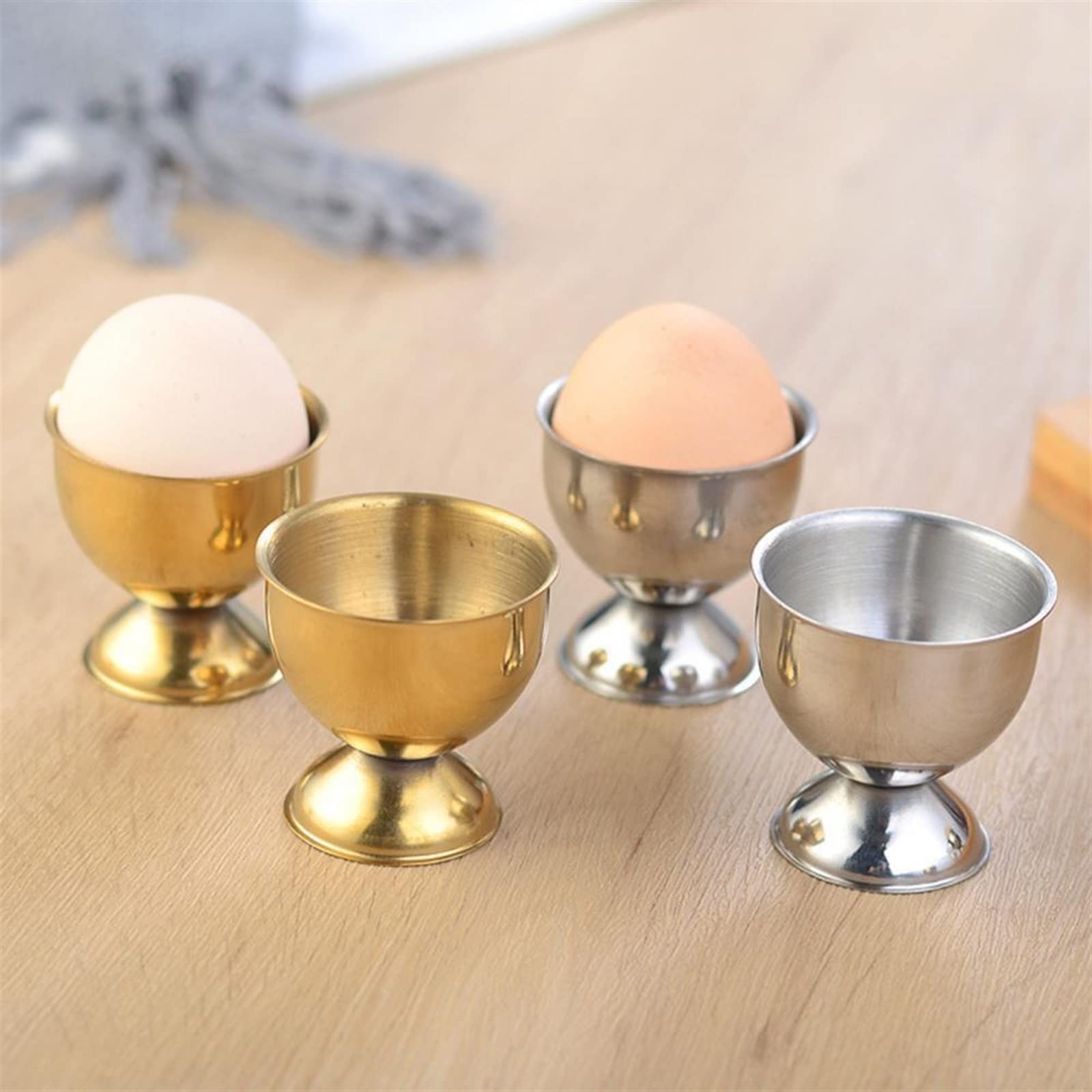 Panier à Oeufs Récipient à Oeufs Bon Support de Stockage d'oeufs à la Coque Coquetier en Acier Inoxydable (doré)