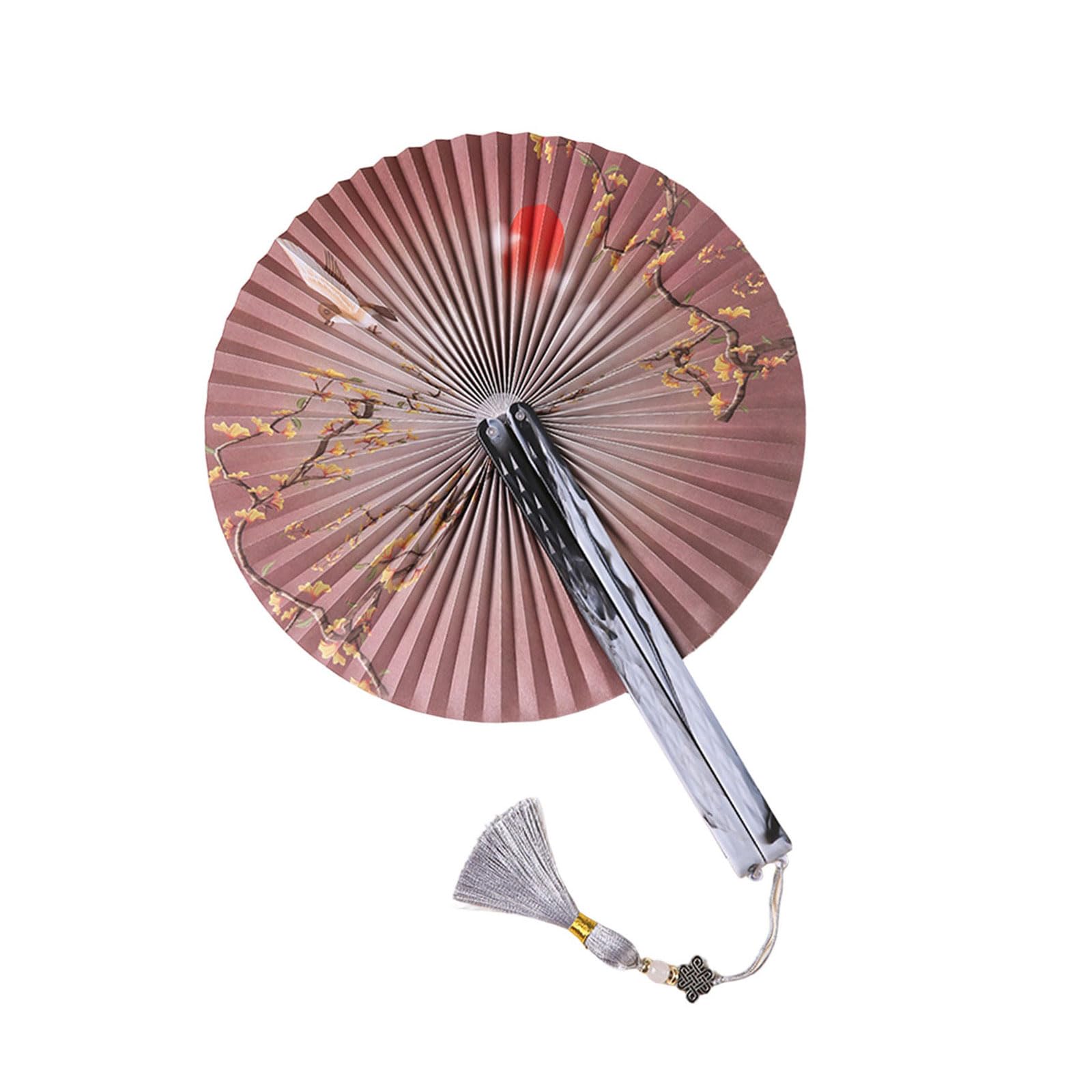 our fave Foldable Handheld Round Designs for Indoor and Outdoor Event Travel and Home Decors Plastic+Paper Folding Fan