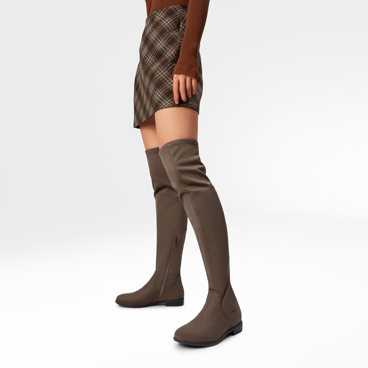 DREAM PAIRS Women's Over The Knee High Low Block Heel Riding Boots Uplace Lei - Image 8