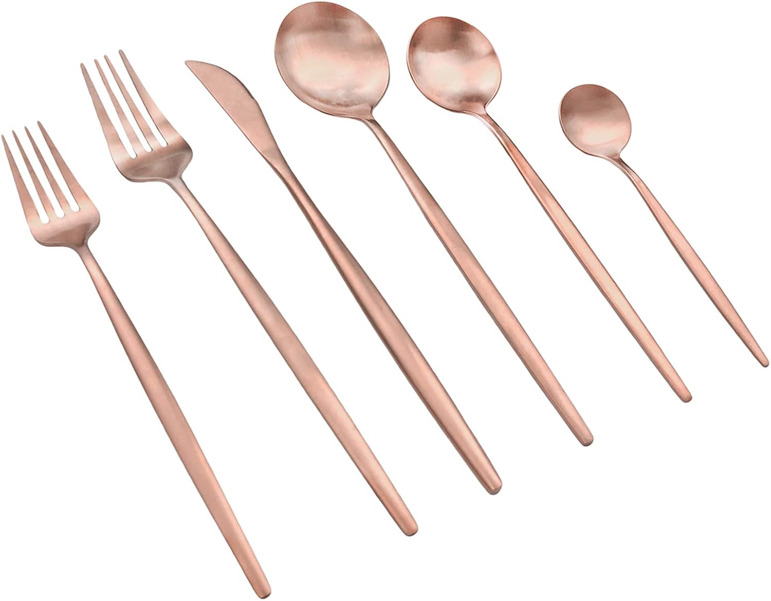 36-Piece rose gold Matte Silverware Flatware Cutlery Set, Stainless Steel Utensils Service for 6, Include Knife Fork Spoon, Satin Finish, Dishwasher Safe