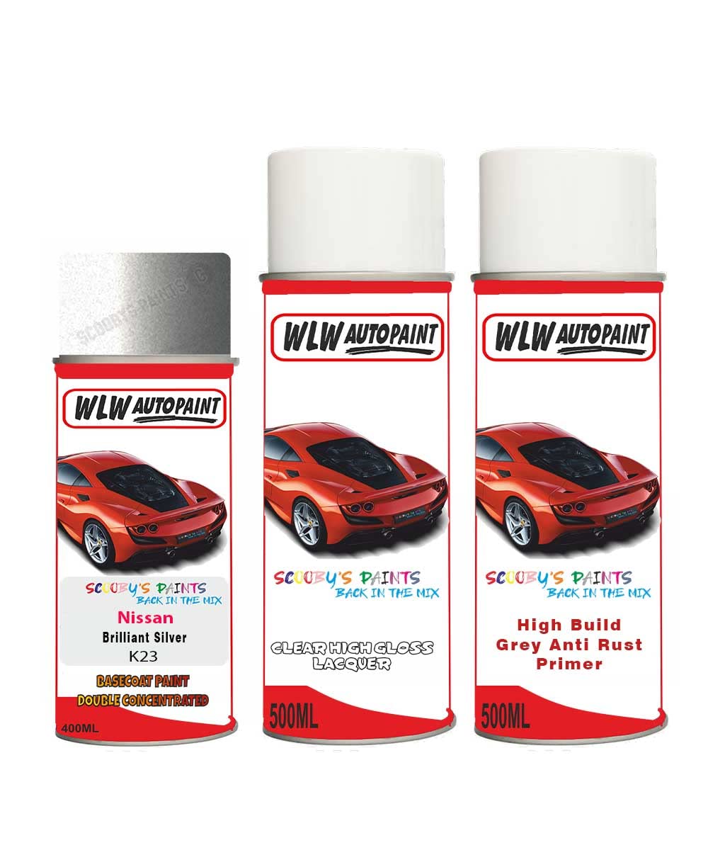 Aerosol Spray Paint For Nissan Navara Brilliant Silver 2004-2020 Primer Undercoat With Lacquer
