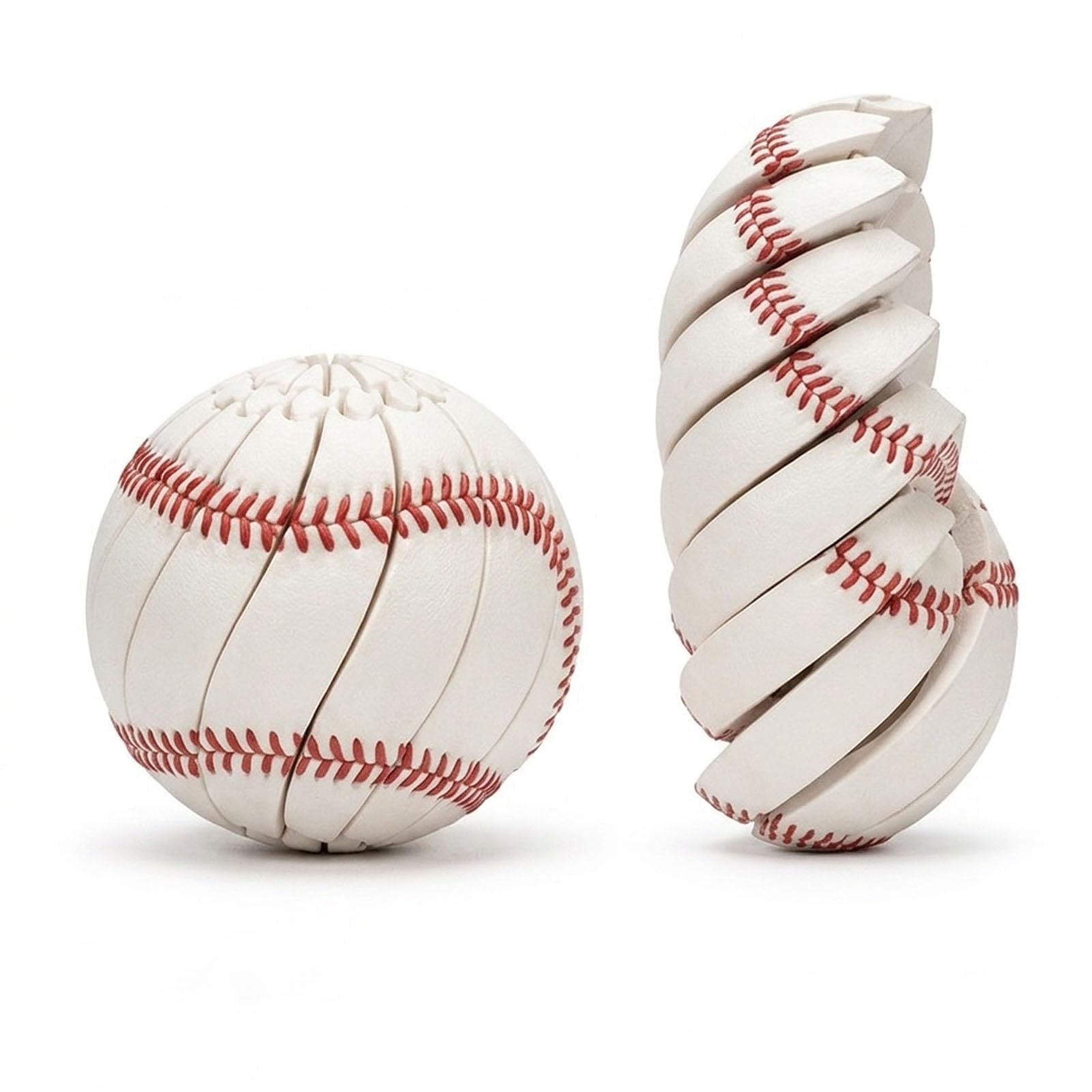 Baseball Fidget Ball Toy,3D Printed Twist and Turn Stress Relief Desk Fidget,Relieve Anxiety Fidget Ball Sensory Puzzle,Portable Handheld Focus Ball for Teens & Adults (#01)